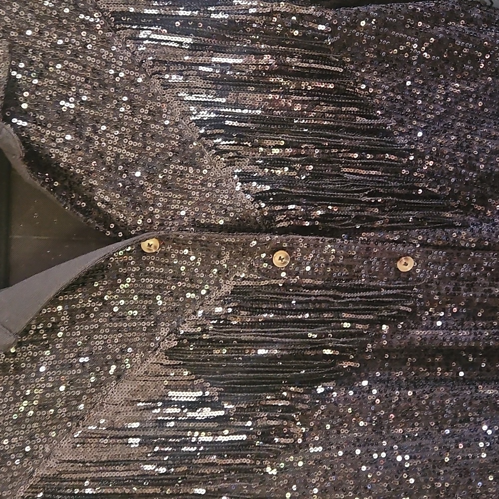 Sequin Fringe Jacket - Black - Picture 3 of 5